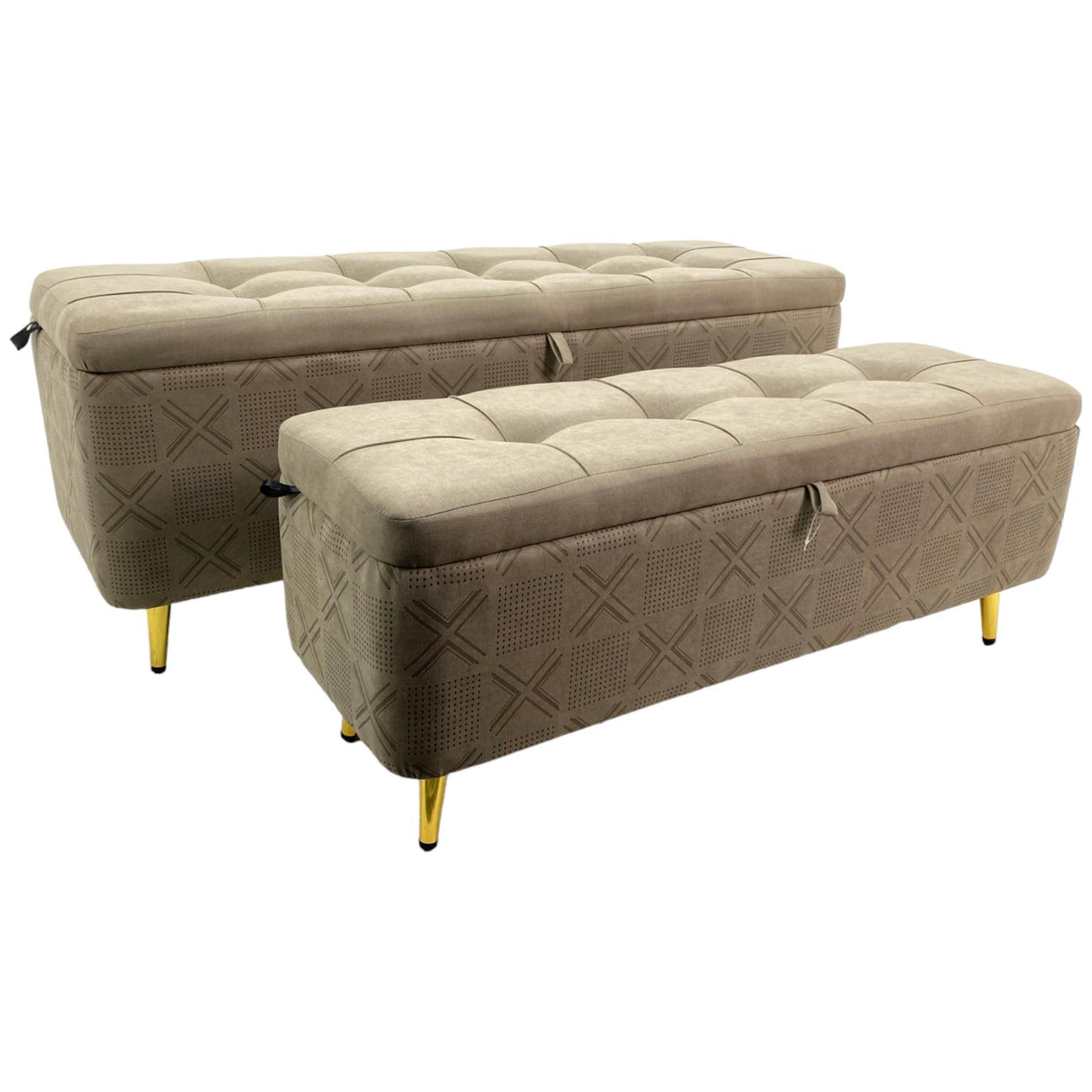 BOMBAY LUXE BEIGE BENCH 119 X 38.5 X 48  CM