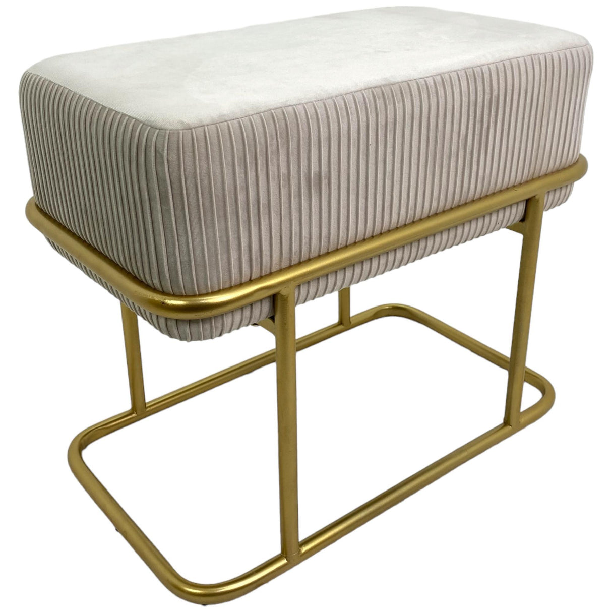 SILVERY GOLD GREY BENCH 60.5 X 35 X 50  CM