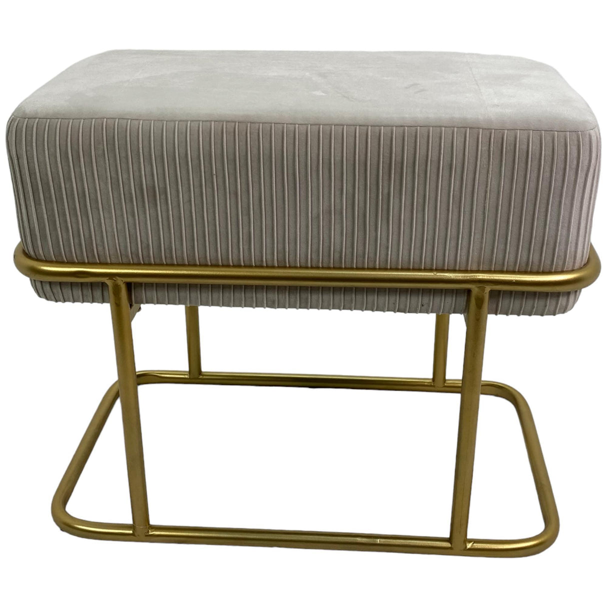 SILVERY GOLD GREY BENCH 60.5 X 35 X 50  CM