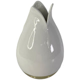 SILVERY GOLD WHITE VASE 13 X 13 X 19 CM