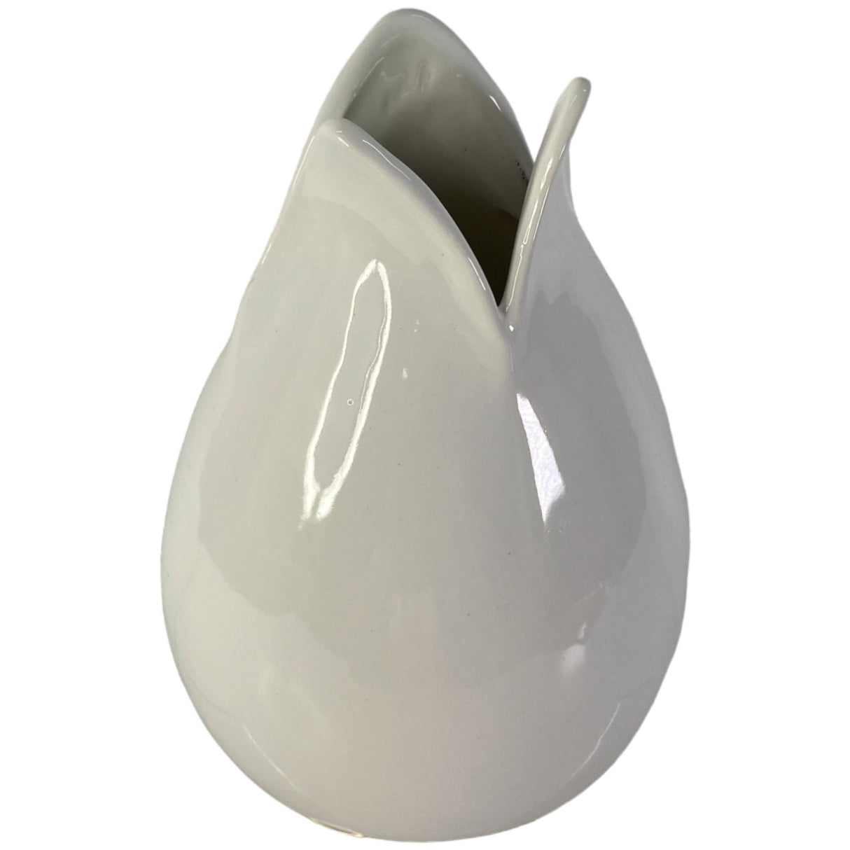 SILVERY GOLD WHITE VASE 13 X 13 X 19 CM