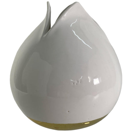 SILVERY GOLD WHITE VASE 16 X 16 X 16.5  CM