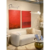 SCARLET RED ART WORK 90 X 2.8 X 120  CM