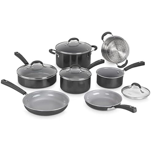 CUISINART 11 PIECE BLACK POT SET