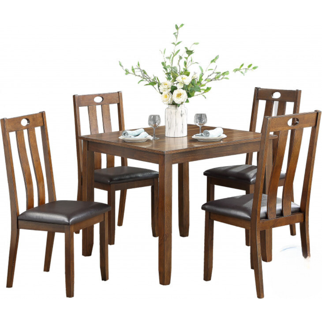 HOME ELEGANCE WESTON BROWN 5 PIECE PACK DINING SET