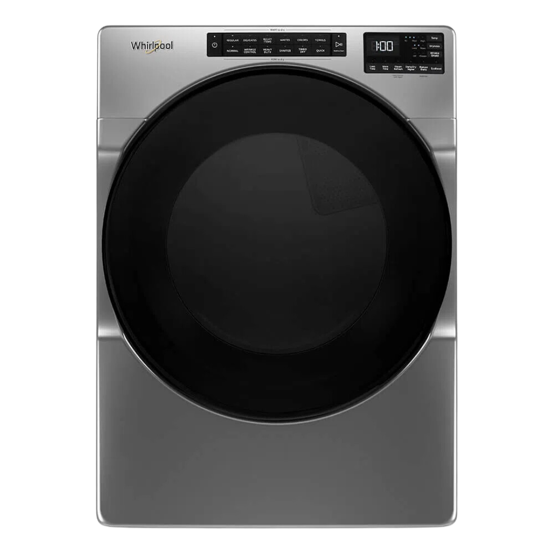 WHIRLPOOL 23 KG CHROME ELECTRIC FRONT LOAD COMPATIBLE, 7.4 CFT WRINKLE SHIELD DRYER WITH STEAM