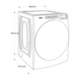 WHIRLPOOL 23 KG WHITE ELECTRIC FRONT LOAD COMPATIBLE, 7.4 CFT WRINKLE SHIELD DRYER WITH STEAM