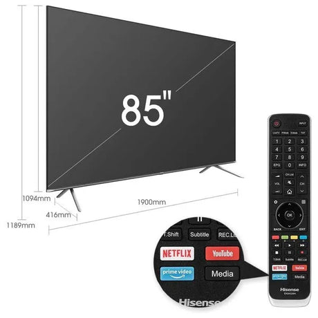 HISENSE 85" CLASS A7 SERIES LED 4K UHD SMART GOOGLE TV