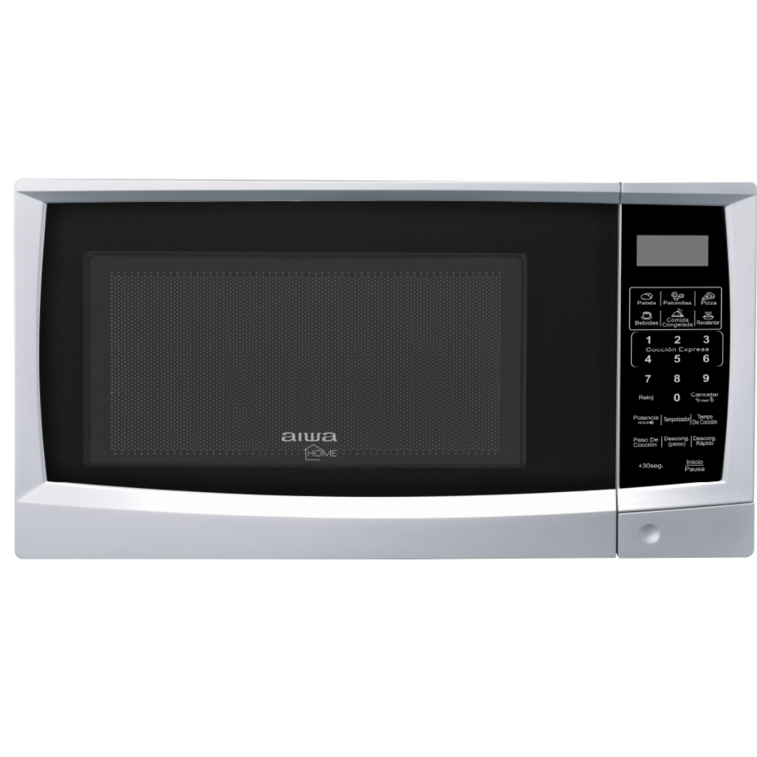 AIWA 0.7 CUFT MICROWAVE BLACK DOOR STAINLESS STEEL PUSH BUTTON