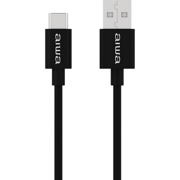 AIWA USB A/M TO TYPE-C CABLE 5FT BLACK