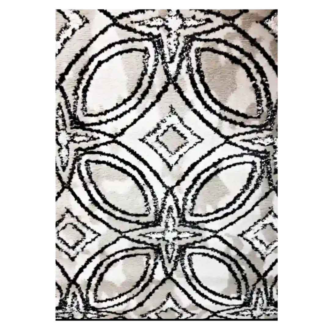 120X170CM (4*6FT) BLACK PATTERNED AREA RUG