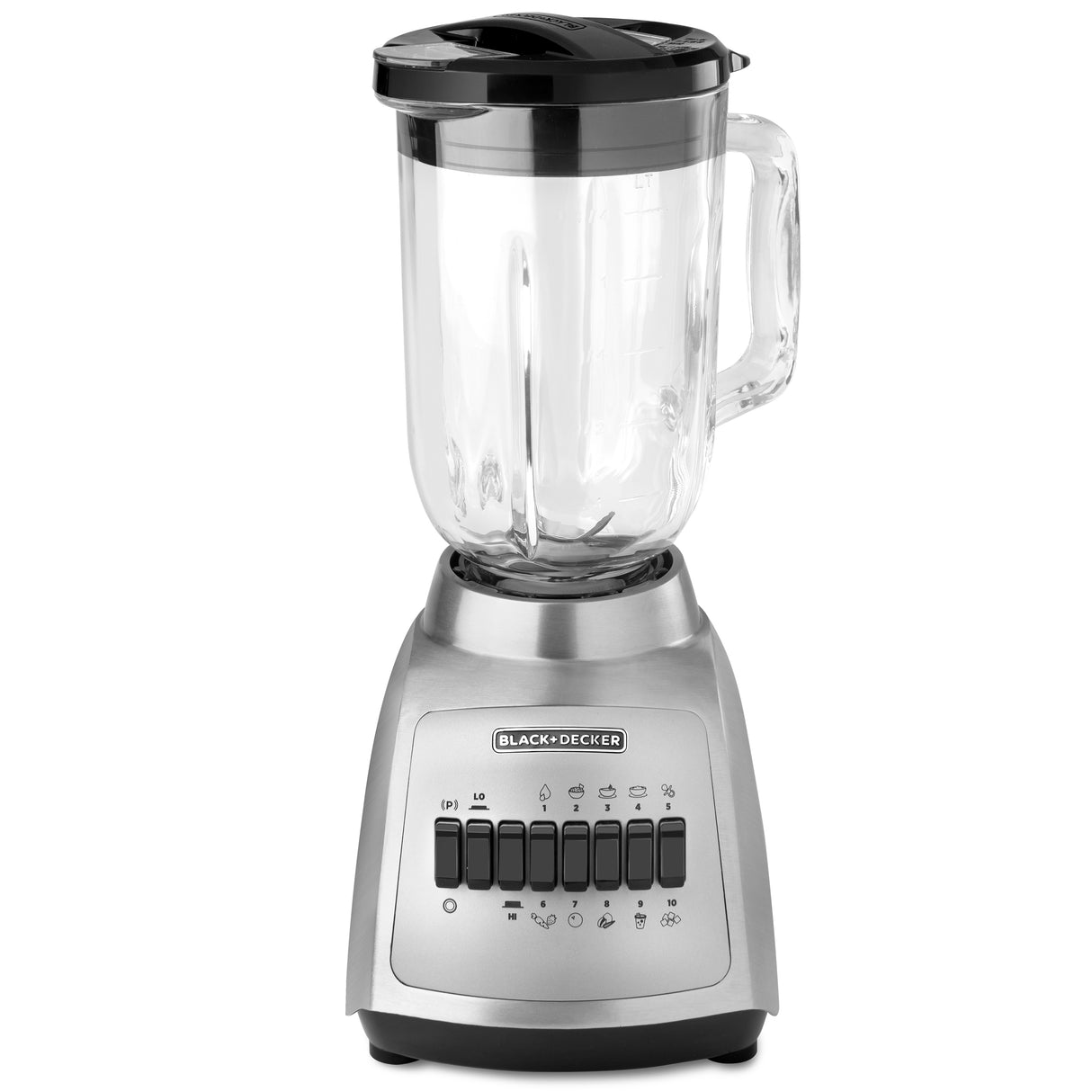 BLACK & DECKER DURAPRO 1.25 LITRE BLACK BLENDER 10 SPEEDS STAINLESS STEEL BLADE 550 WATTS