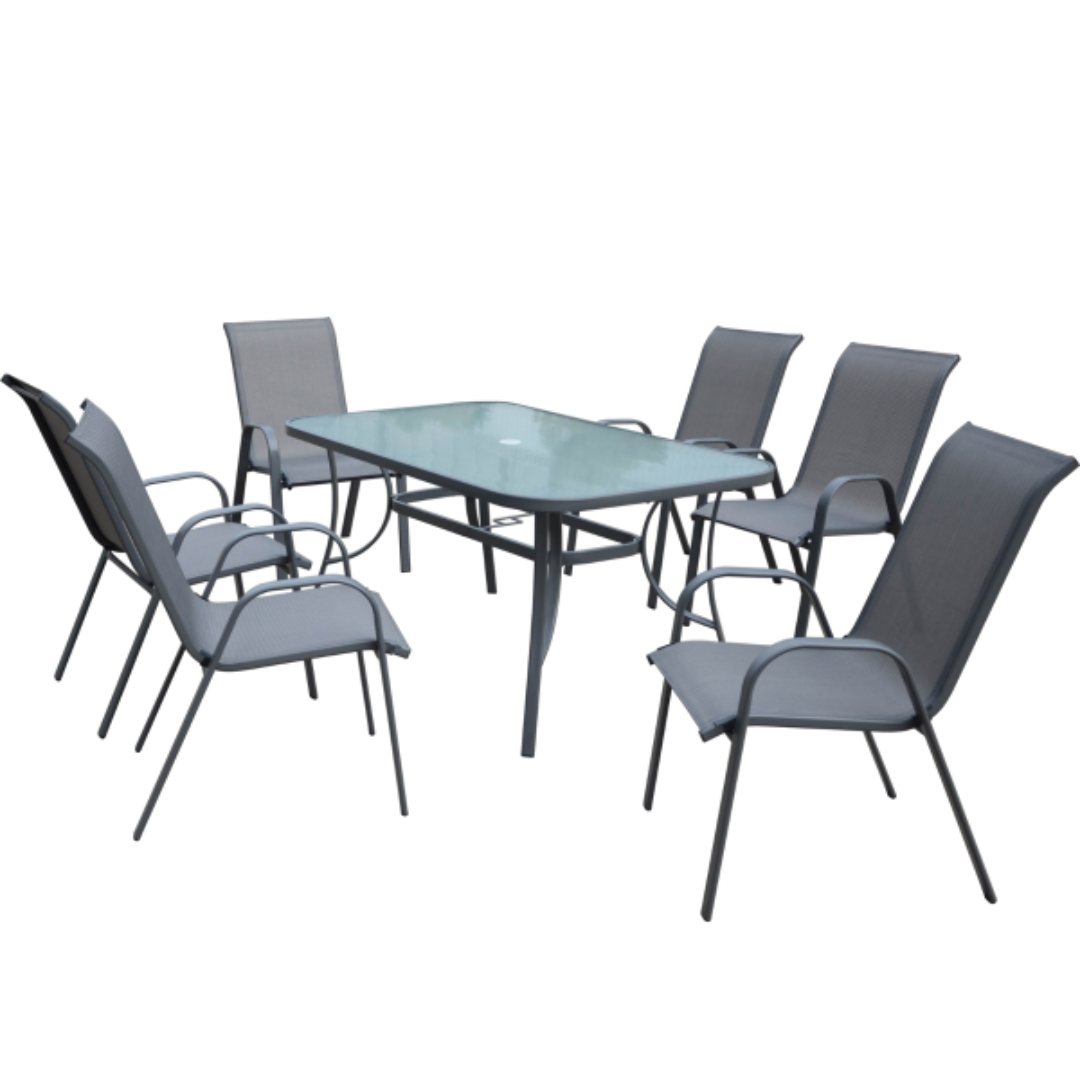 FIJI 7PC PATIO SET - GREY