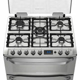 FRIGIDAIRE  30 INCH SILVER 5 BURNERS FREE STANDING GAS RANGE DOUBLE OVEN/DIGITAL TIMER TRIPLE FLAME