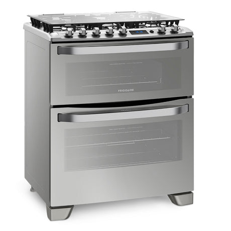 FRIGIDAIRE  30 INCH SILVER 5 BURNERS FREE STANDING GAS RANGE DOUBLE OVEN/DIGITAL TIMER TRIPLE FLAME