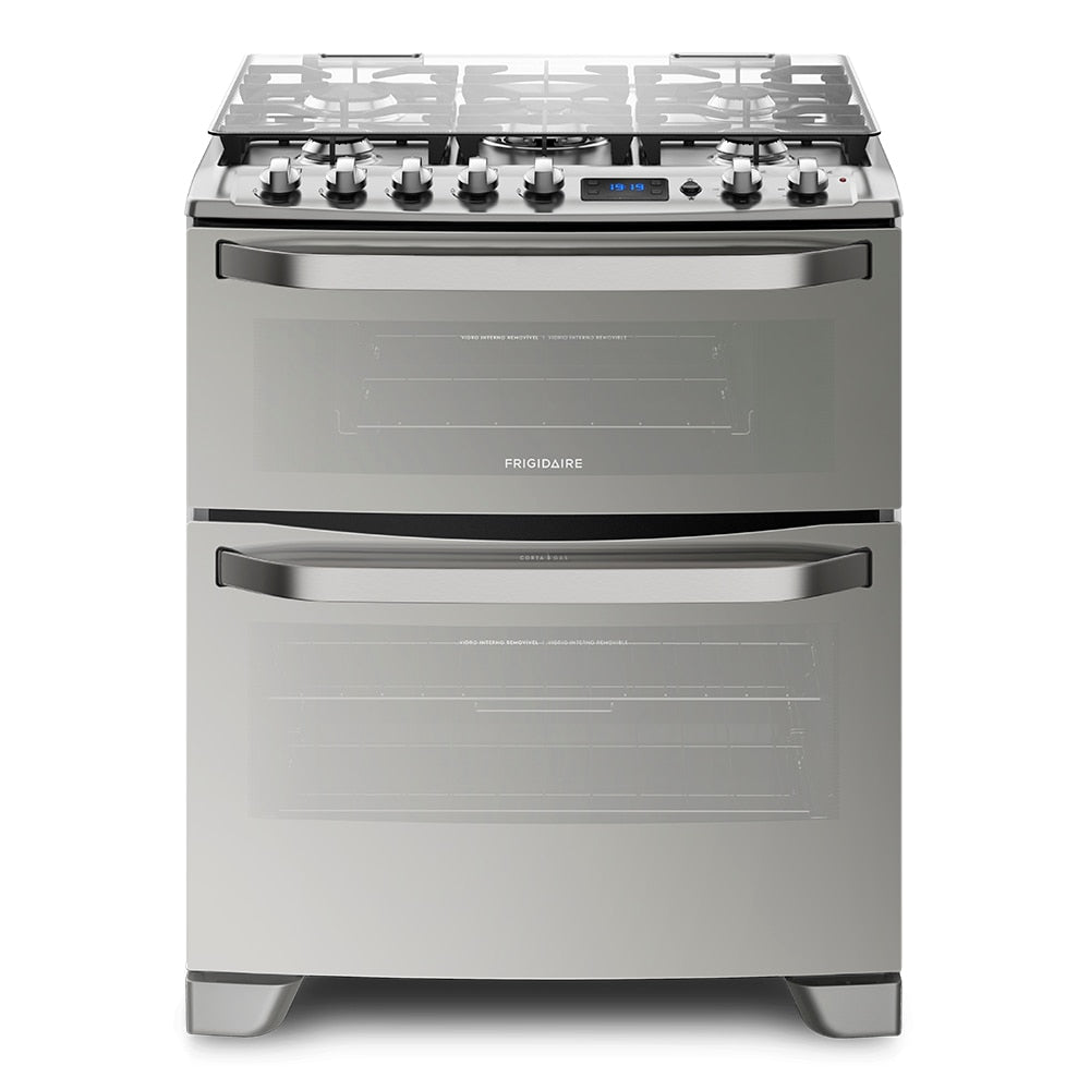 FRIGIDAIRE  30 INCH SILVER 5 BURNERS FREE STANDING GAS RANGE DOUBLE OVEN/DIGITAL TIMER TRIPLE FLAME