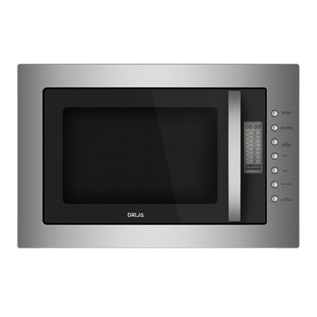 DRIJA 0.8 CFT  STAINLESS STEEL BUILT IN MICROWAVE 900 WATTS 10 POWER LEVELS