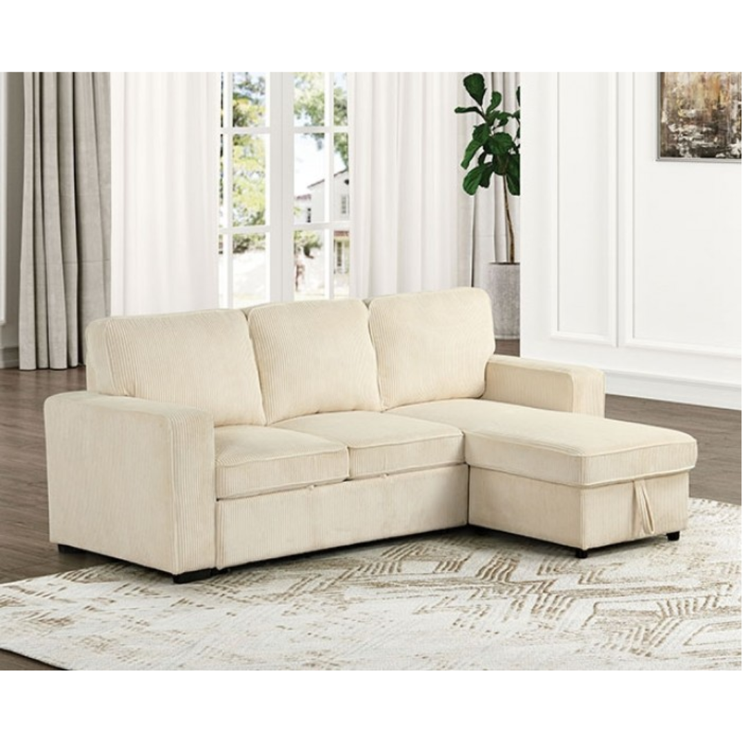 YVES SECTIONAL W/ REVERSIBLE CHAISE W/ STORAGE BACKREST AND PULLOUT SLEEPER