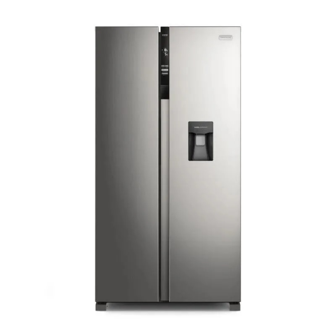 FRIGIDAIRE  18.7 CFT STAINLESS STEEL  SIDE BY SIDE REFRIGERATOR WATER DISPENSER LED LIGHTS MULTI AIR FLOW