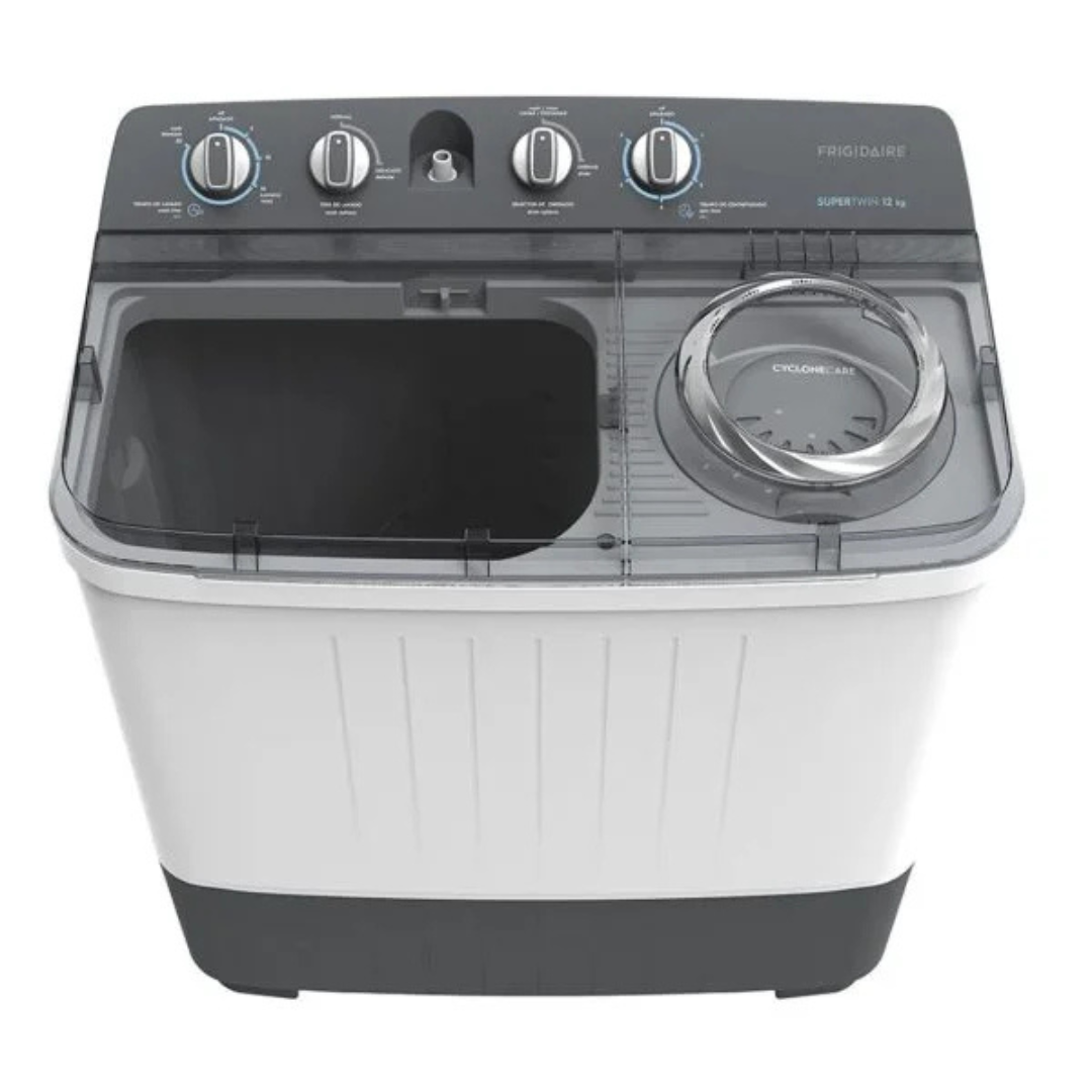 FRIGIDAIRE  20 KG WHITE TEMPERED GLASS TOP TWIN TUB WASHER 2 TEMPERATURE LEVELS