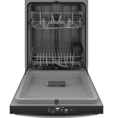 GENERAL ELECTRIC 24 INCH DISHWASHER TOP CONTROL WITH PLASTIC INTERIOR  WITH SANITIZE CYCLE & DRY BOOST