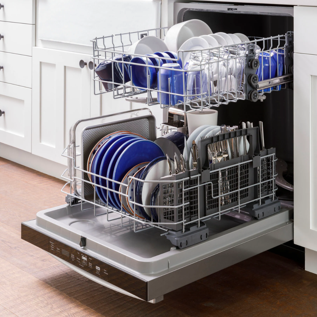 GENERAL  ELECTRIC 24 INCH  STAINLESS STEEL  BUILT IN DISHWASHER  DRY BOOST™ WITH FAN ASSIST