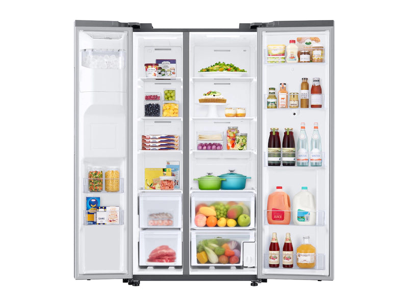 SAMSUNG 26.7 CFT LARGE CAPACITY SIDE BY SIDE REFRIGERATOR TOUCH SCREEN FAMILY HUB™ IN STAINLESS STEEL