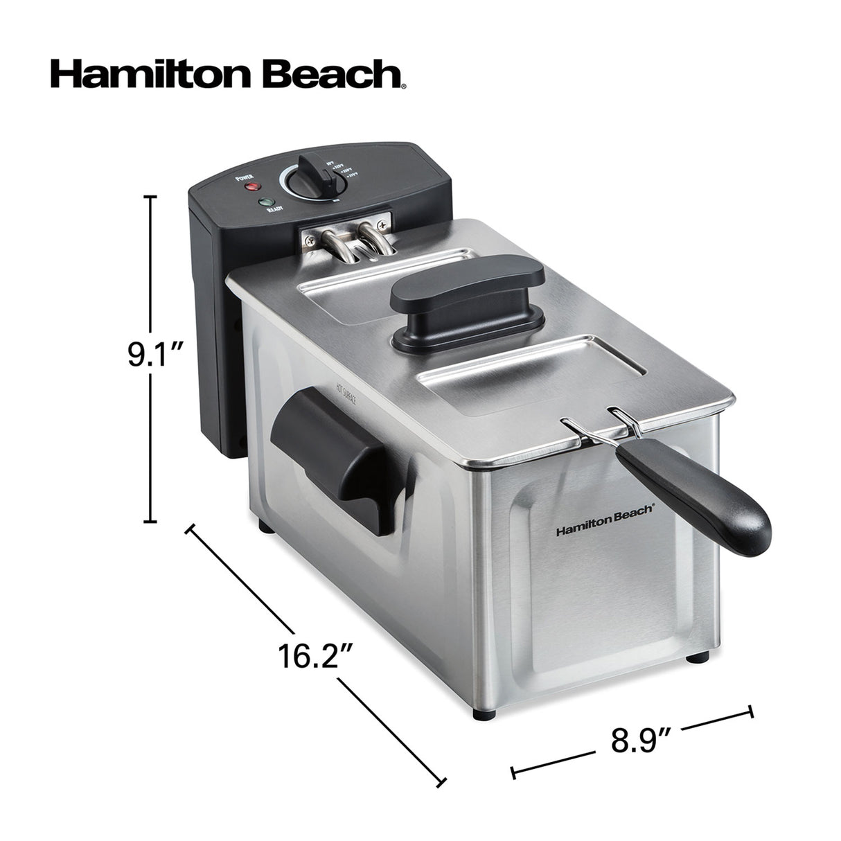 HAMILTON BEACH 1800 W 8 CUP ELECTRIC DEEP FRYER