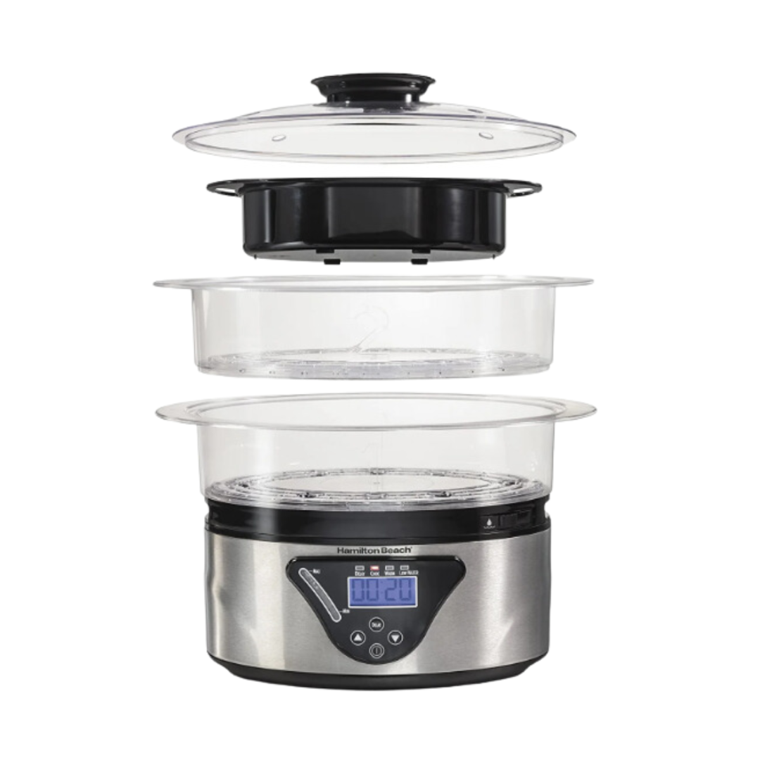 HAMILTON BEACH 5.5 QUART DIGITAL STACKABLE FOOD STEAMER