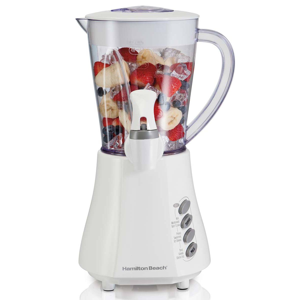 HAMILTON BEACH 48 OZ 4 SPEED BLENDER WITH DISPENSER SPOUT WHITE