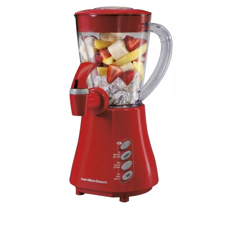 HAMILTON BEACH 48 OZ 4 SPEED BLENDER WITH DISPENSER SPOUT RED