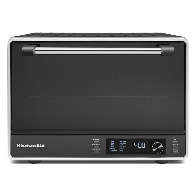 KITCHENAID BLACK MATTE 27 LITERS DUAL CONVECTION COUNTERTOP OVEN W/ TEMP PROBE + AIR FRY + DEHYDRATE, 12 PRE-SET FUNCTIONS + FROZEN OPTION, INTERIOR LIGHT, CAPACITY WIDTH: 15”