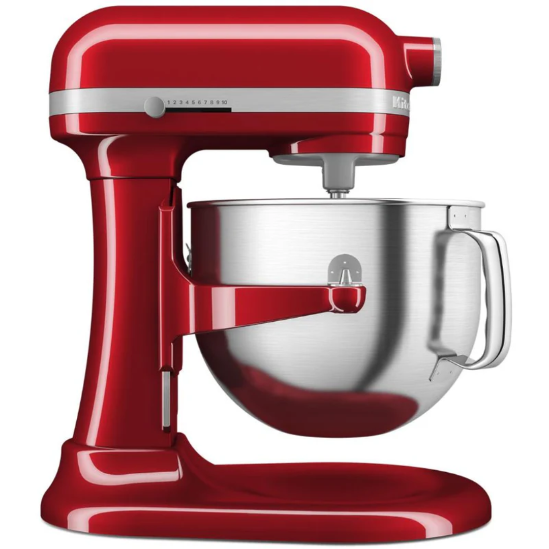 KITCHENAID 7 QUART BOWL-LIFT STAND MIXER BOWL-LIFT, DESIGN FOR MAXIMUM STABILITY AND POWERFUL MIXING, 11 DISTINCT SPEEDS FOR POWER AND CONTROL,1/2 SPEED DESIGNED FOR FOLDING, DOUBLE FLEX EDGE BEATER FOR MIXING AND SCRAPING EMPIRE RED