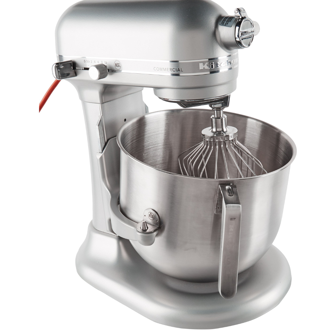 KITCHEN AID COMMERICAL SERIES 8 QUART STAND MIXER WITH BOWL LIFT NICKEL PEARL