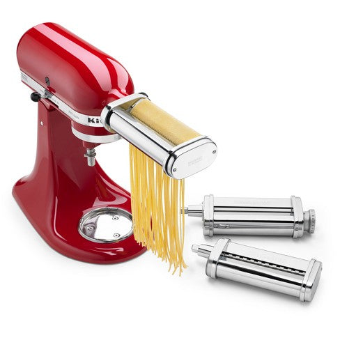 KITCHENAID PASTA ROLLER & CUTTER SET 
INCLUDES PASTA ROLLER (KPSA), FETTUCCINE AND SPAGHETTI CUTTERS (KPRA)