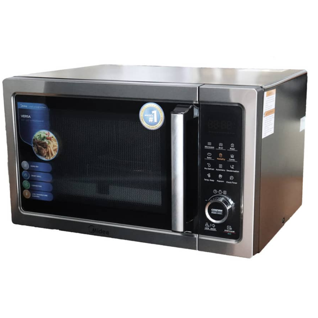 MIDEA 1 CFT STAINLESS STEEL/ BLACK GRILL/CONVECTION/AIR FRY COUNTER TOP MICROWAVE