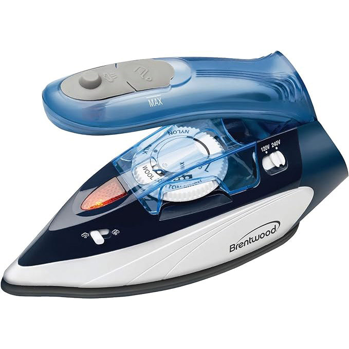 BRENTWOOD   BLUE TRAVEL IRON NON STICK