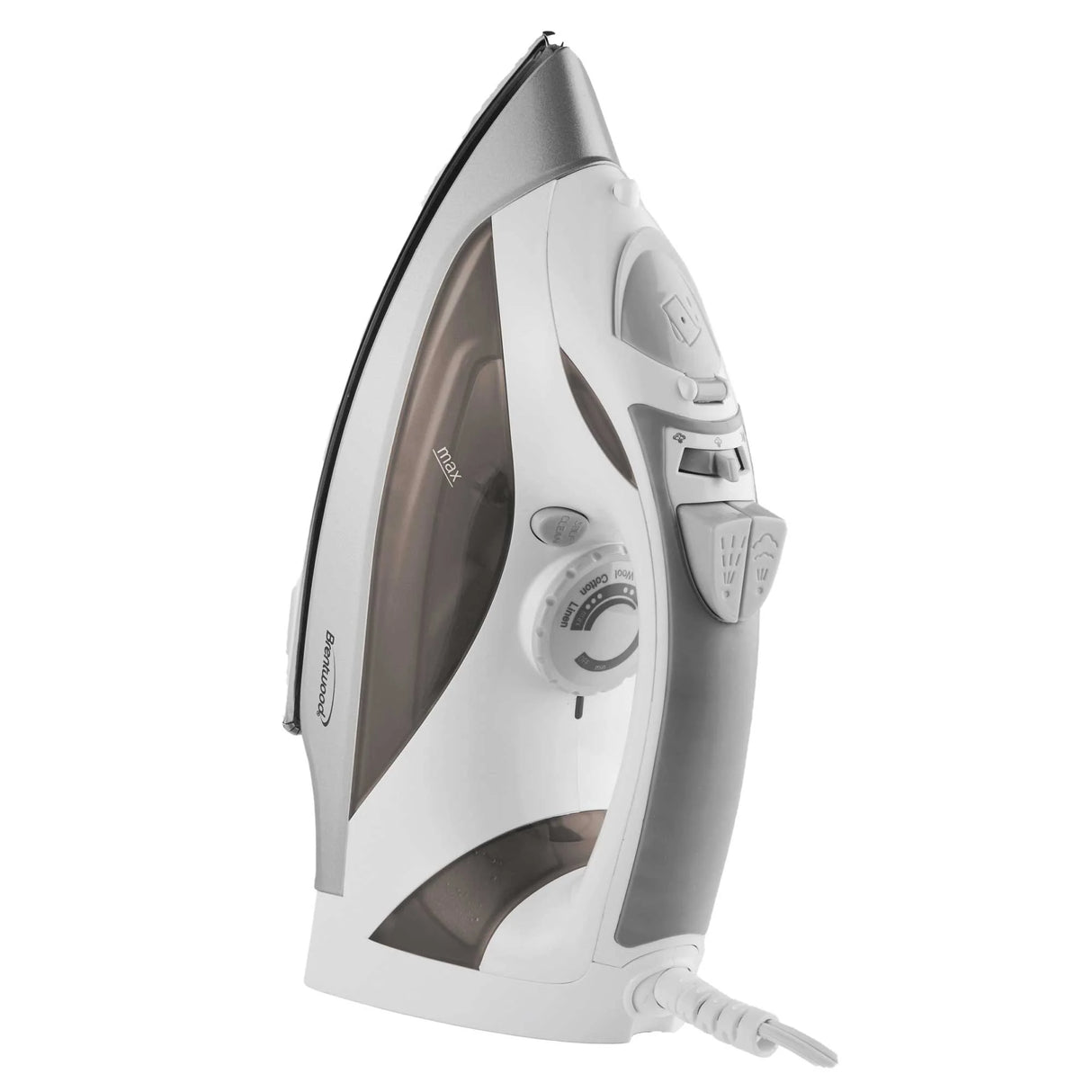 BRENTWOOD WHITE STEAM IRON NON STICK