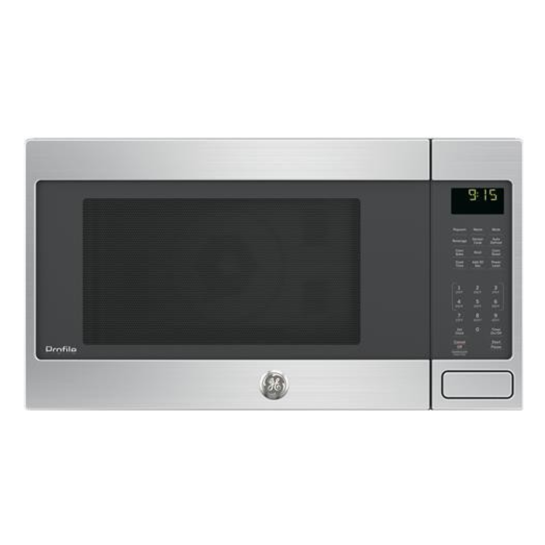 GE PROFILE 1.5 CFT STAINLESS STEEL 10 POWER LEVELS COUNTER TOP MICROWAVE BAKE/ROAST OPTIONS    TRIM KIT AVAILABLE