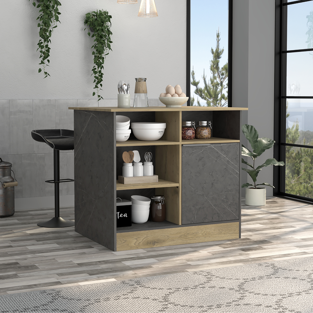 R004 IMATRA   ONYX/MACADAMIA KITCHEN ISLAND  PARTICLE BOARD