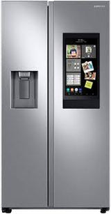 SAMSUNG 26.7 CFT LARGE CAPACITY SIDE BY SIDE REFRIGERATOR TOUCH SCREEN FAMILY HUB™ IN STAINLESS STEEL