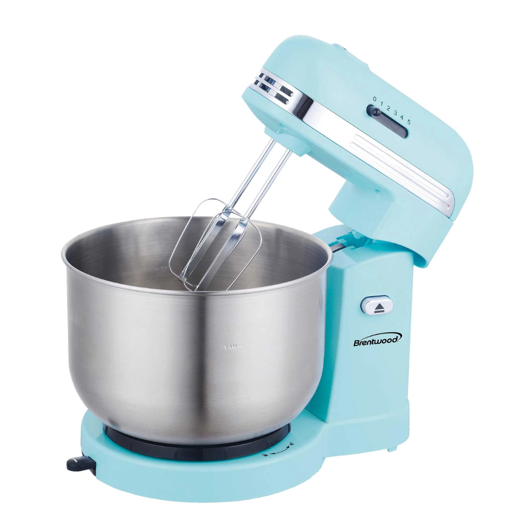 BRENTWOOD 3.5 QUART BLUE 5 SPEEDS STAND MIXER  250 WATTS