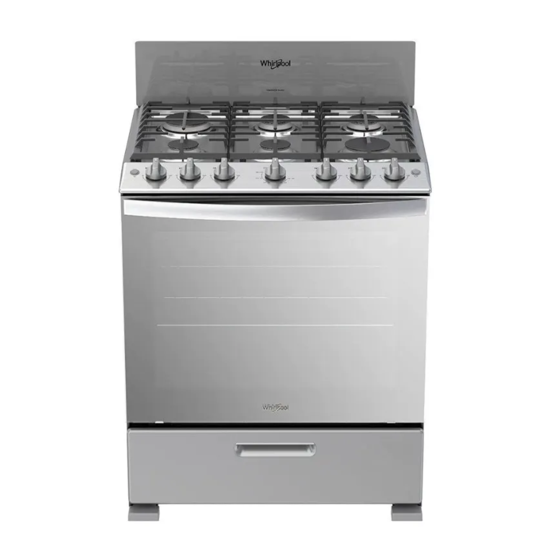 WHIRLPOOL 30 INCH GAS RANGE BLACK/STAINLESS STEEL