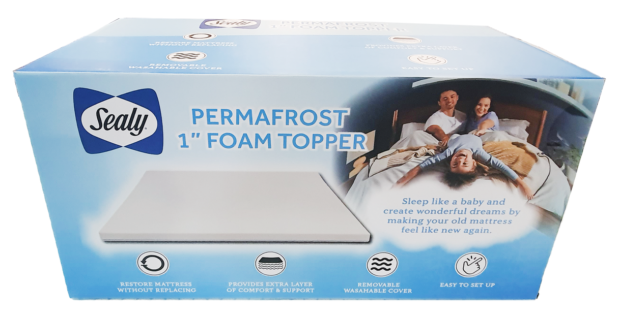 SEALY PERMAFROST 1" MATRESS TOPPER IN MEMORY FOAM KING