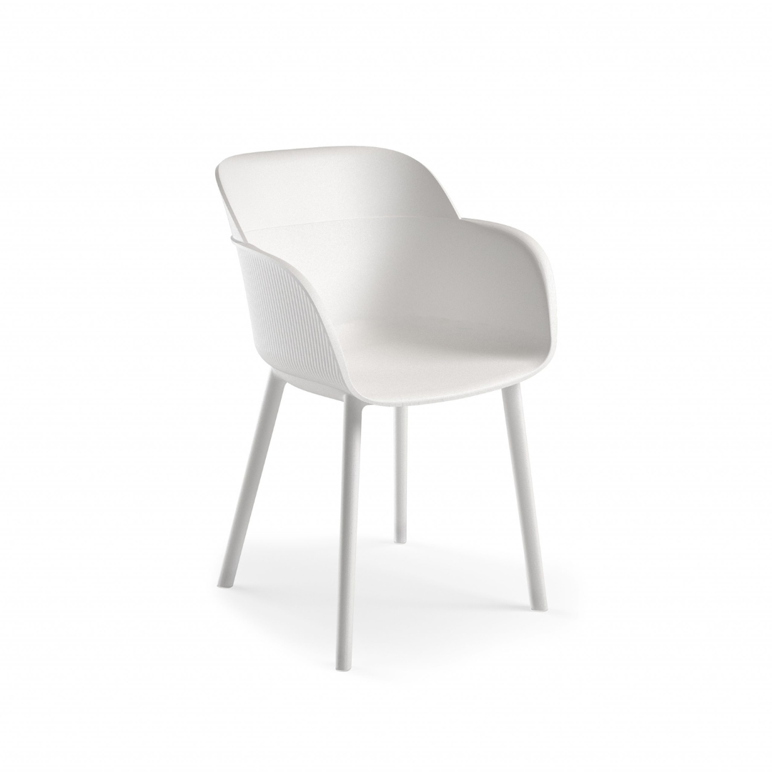 SHELL-P ARM CHAIR - IVORY WHITE