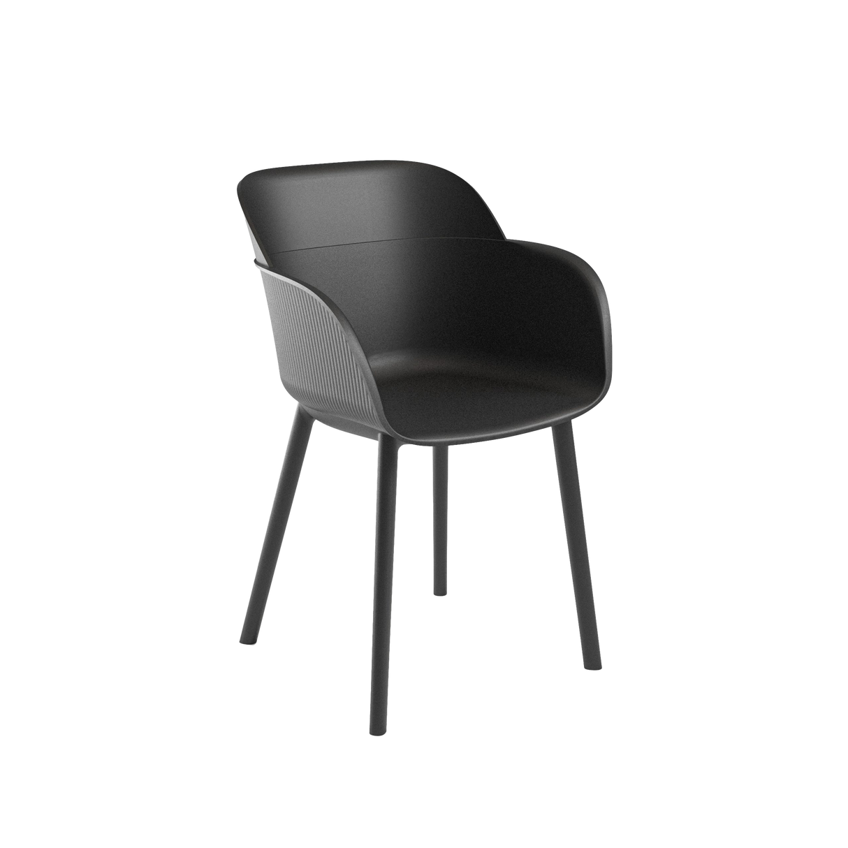 SHELL-P ARM CHAIR - BLACK