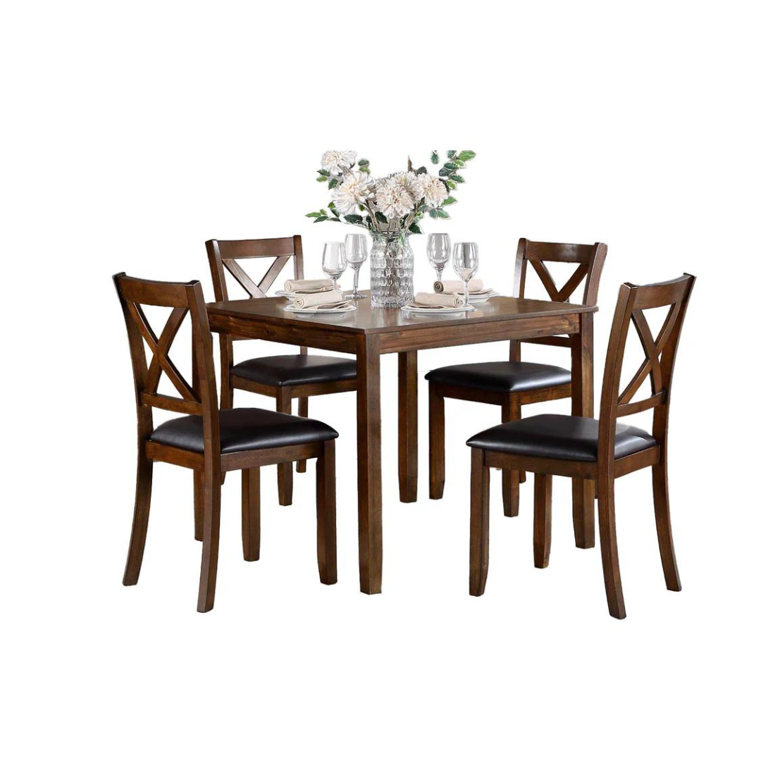 VERONA 5 PC DINING SET- BROWN