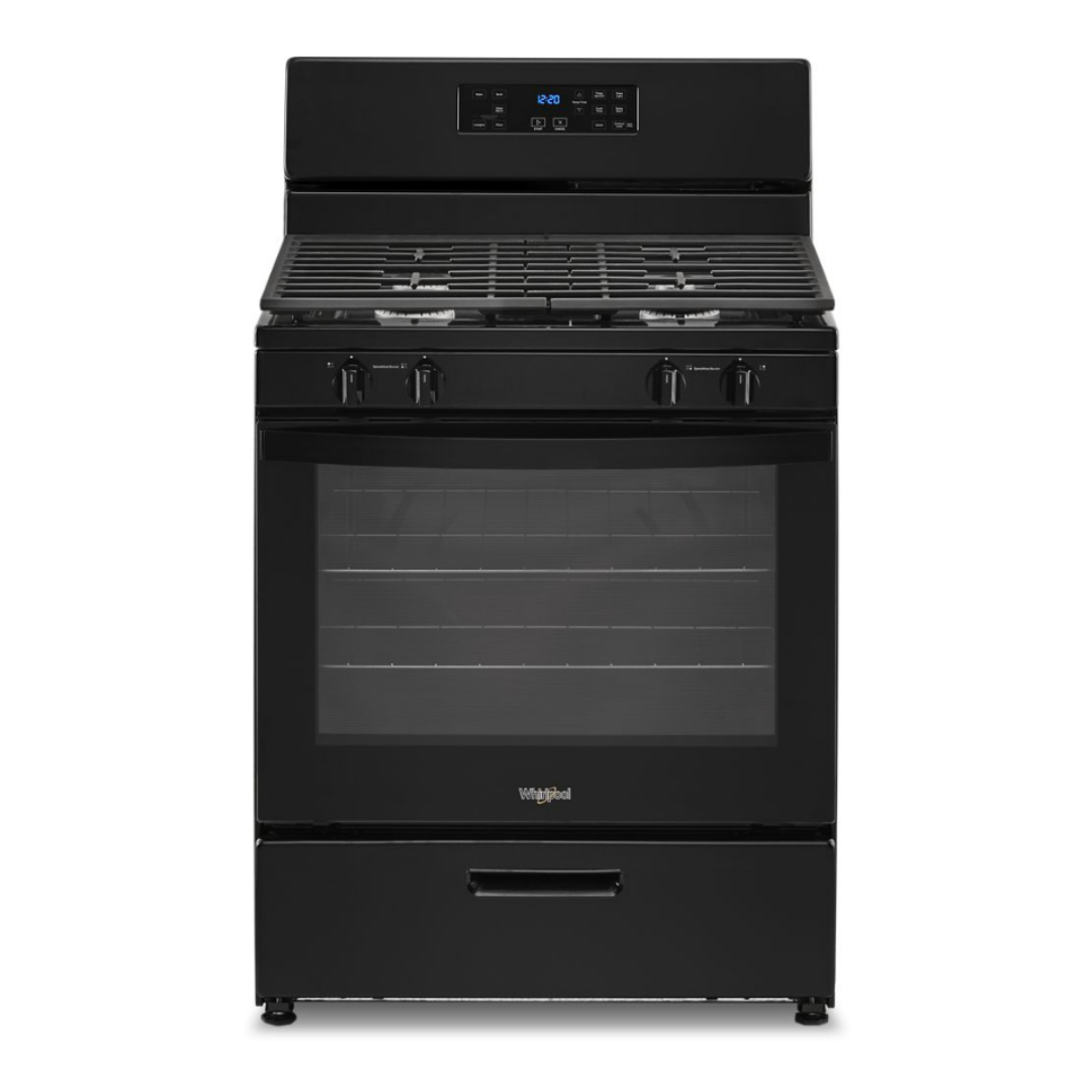 WHIRLPOOL 5.1 CFT FREESTANDING 4 BURNER GAS RANGE WITH BROILER DRAWER