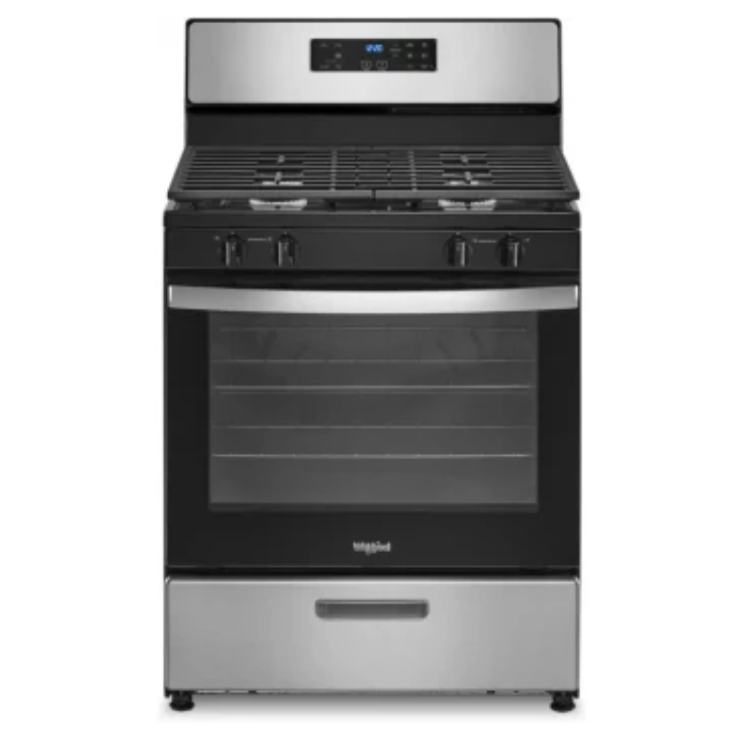 WHIRLPOOL 30 INCH GAS RANGE BLACK/STAINLESS STEEL