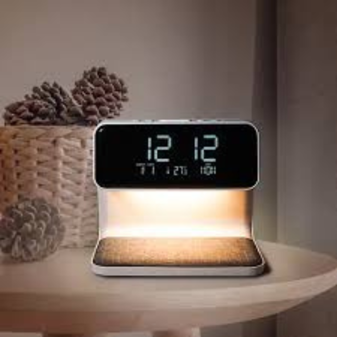 BACKLIGHT, WITH WIRELESS CELL-PHONE CHARING AND CLOCK